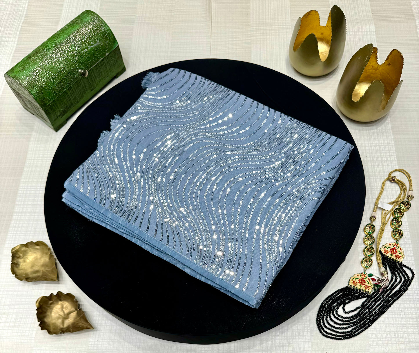 K1 Fingerprint Pattern Saree